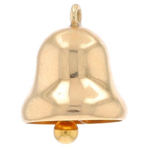Yellow Gold Bell Charm - 14k Music Clapper Moves For Sale