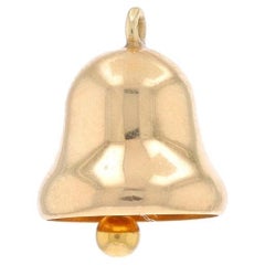 Vintage Yellow Gold Bell Charm - 14k Music Clapper Moves