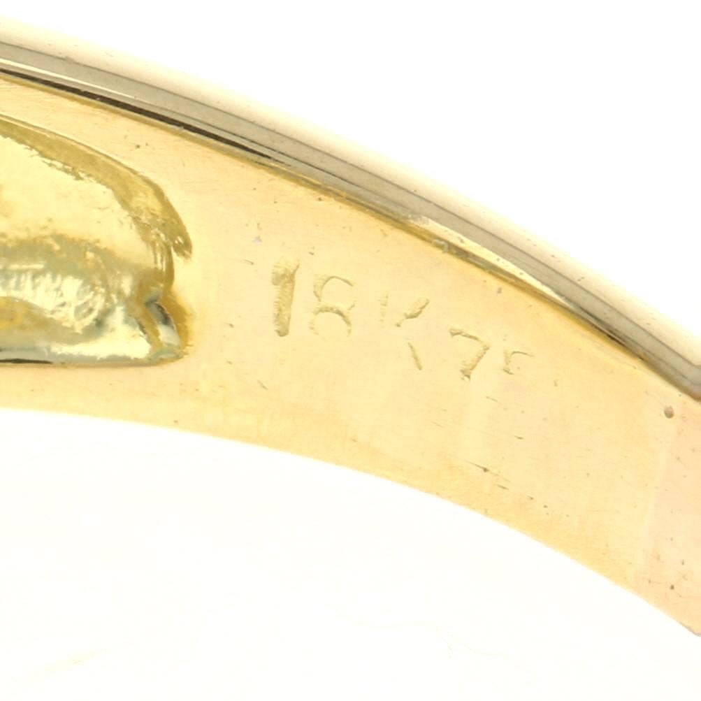 Yellow Gold Beryl Solitaire Ring, 18 Karat Pear Cut 1.93 Carat 1