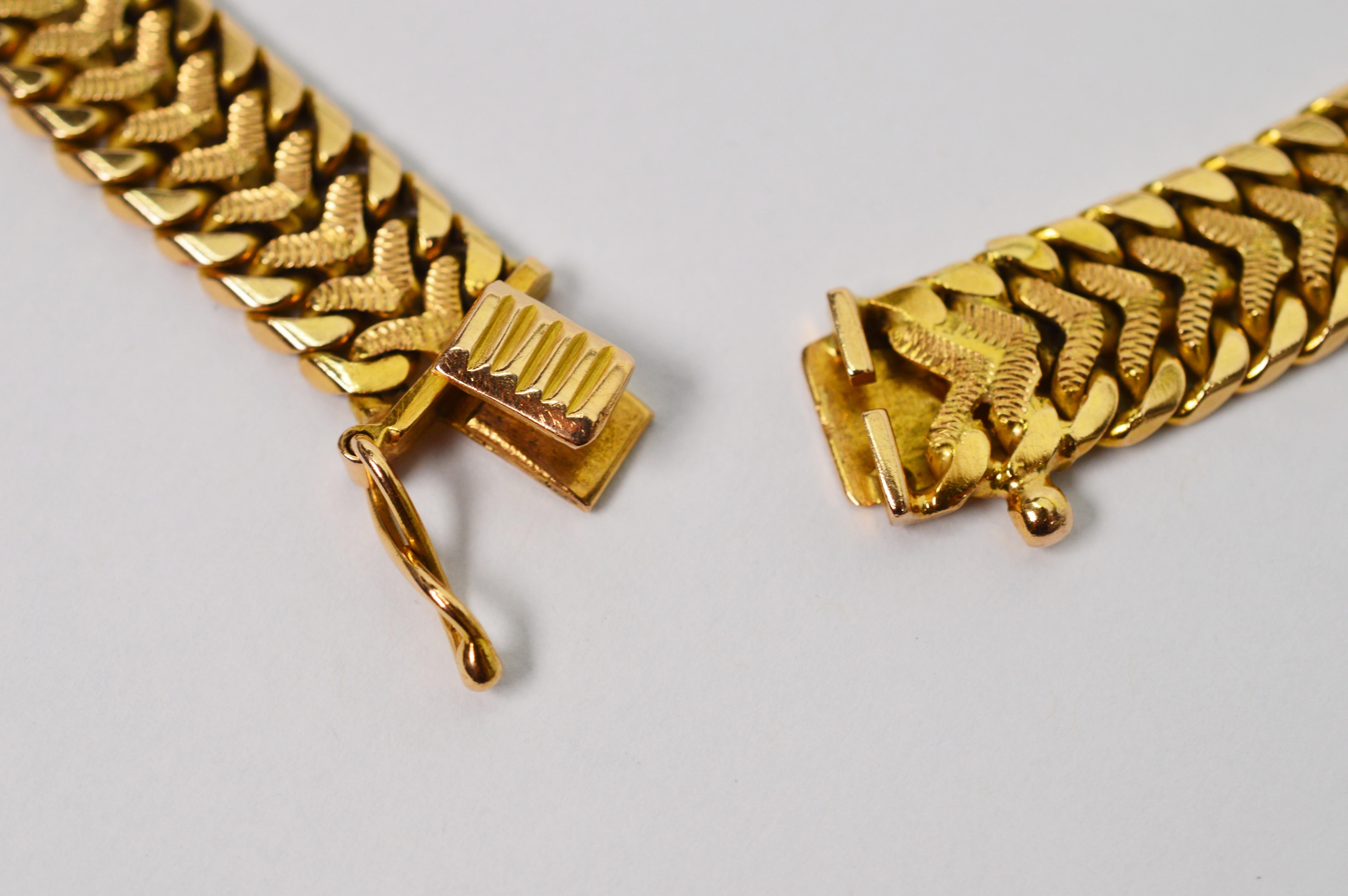 Women's Yellow Gold Bismark Chain Statement Necklace For Sale