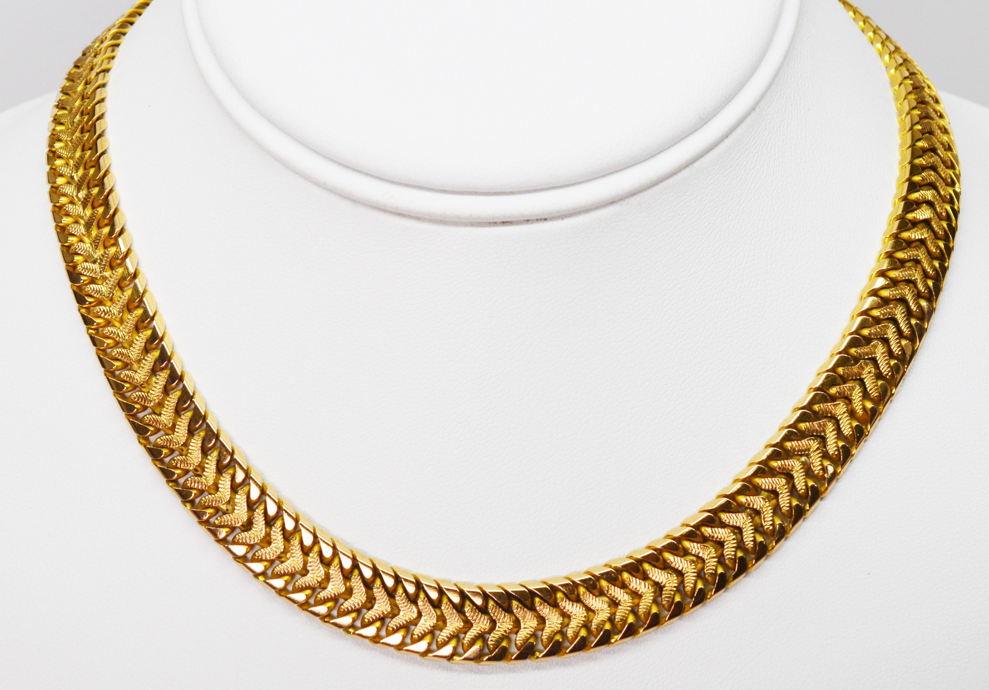 Yellow Gold Bismark Chain Statement Necklace 1