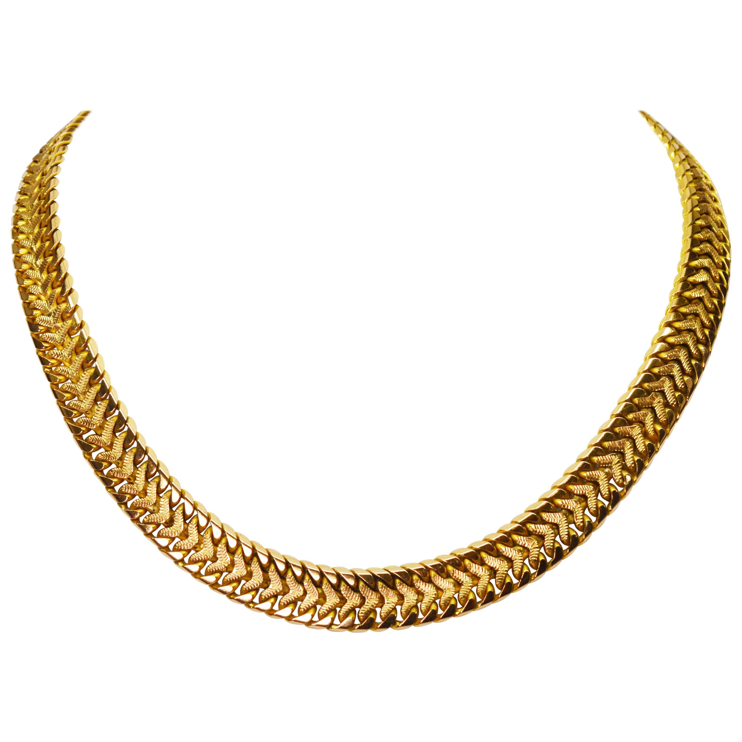 Yellow Gold Bismark Chain Statement Necklace