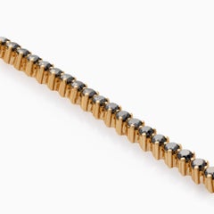 Bracelet en or jaune avec diamant noir - 4,59 carats de poids total, or 14k