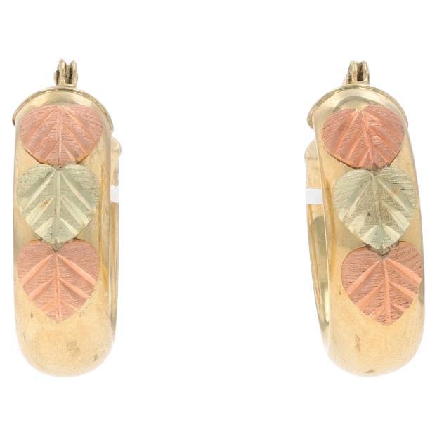 Boucles d'oreilles en or jaune Black Hills - 12k Leaves Pierced en vente