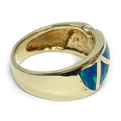 Yellow Gold Black Opal Diamond Ring