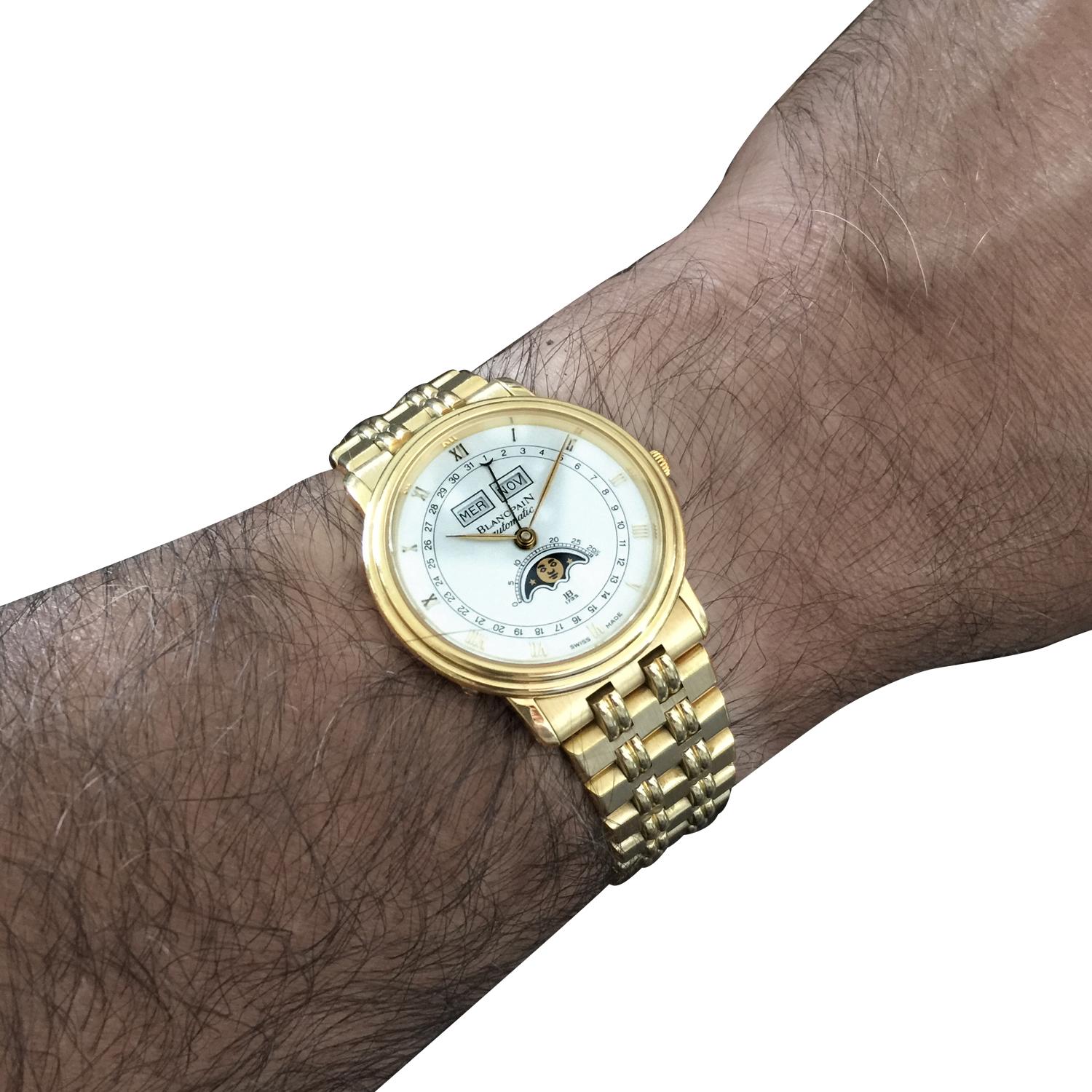 Blancpain Watch, Villeret Collection on a Gold Bracelet. 3