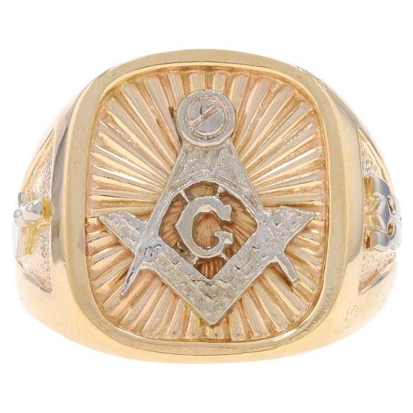 Yellow Gold Blue Lodge Men's Master Mason Ring - 10k Masonic For Sale