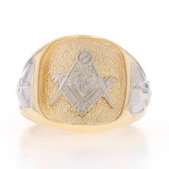 Blauer Lodge Herren Master Mason-Ring aus Gelbgold - 10k Masonic