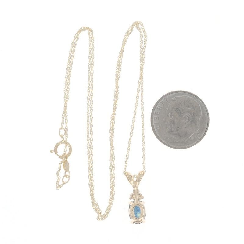 Collier en or jaune avec saphir bleu et diamant 18 1/4