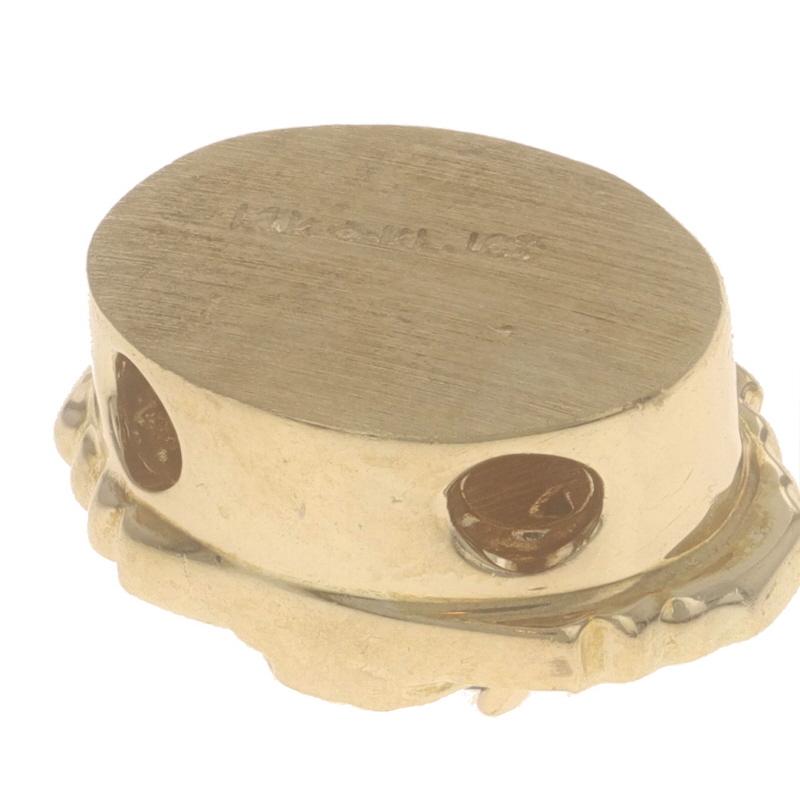 Charm en or jaune avec saphir bleu et diamant - 14k Oval .37ctw Pour femmes en vente