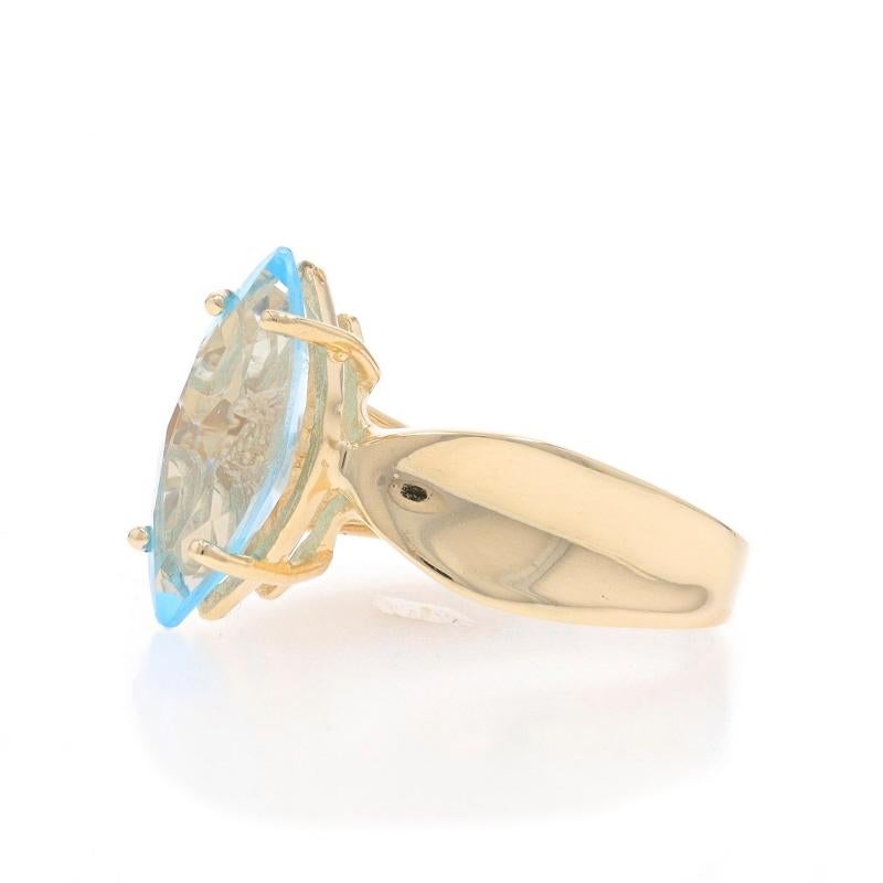 Gelbgold Blauer Topas Cocktail Solitär Ring - 14k Marquise 2,50 Karat im Zustand „Hervorragend“ im Angebot in Greensboro, NC