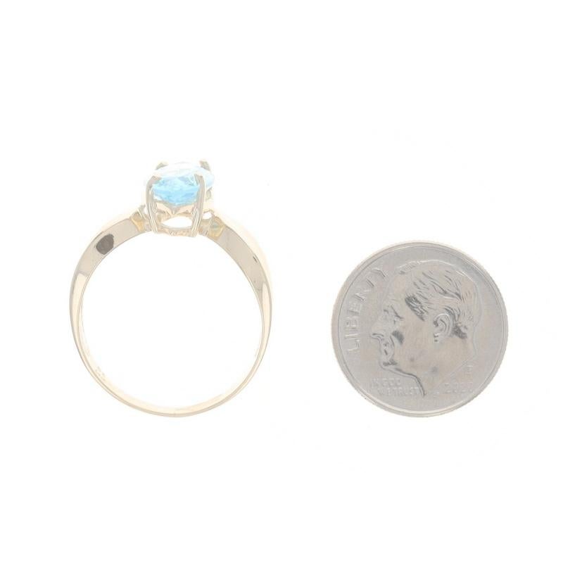 Gelbgold Blauer Topas Cocktail Solitär Ring - 14k Marquise 2,50 Karat im Angebot 1