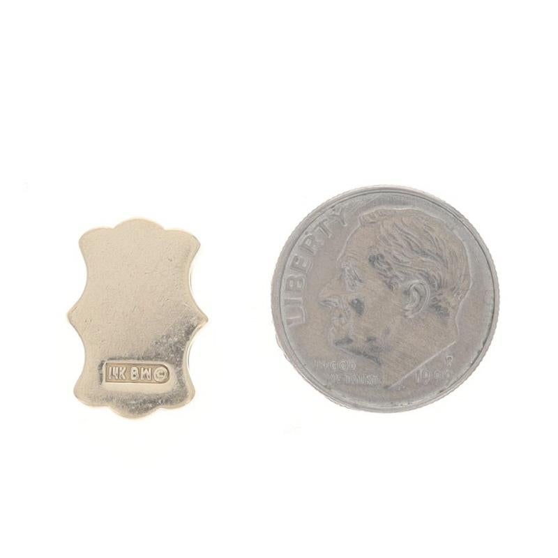 Yellow Gold Blue Topaz Cultured Pearl Vintage Slide Charm - 14k Round 1.00ct In Excellent Condition For Sale In Greensboro, NC