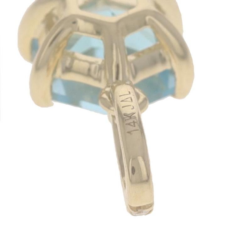 Pendentif en or jaune Topaze bleue et diamant - 14k Hexagone 1.12ctw Geometric Pour femmes en vente