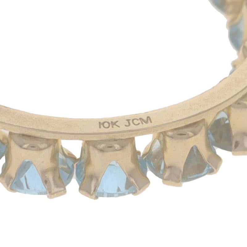 Women's Yellow Gold Blue Topaz Eternity Pendant Necklace 18 3/4