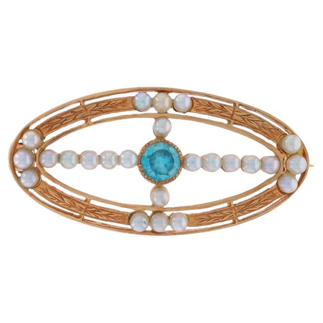 Blue Zircon Brooches
