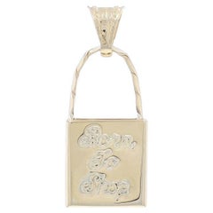Yellow Gold Born to Shop Shopping Tote Pendant - 14k Shopping Bag Italy