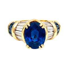 Yellow Gold Boucheron Sapphires and Diamonds Ring