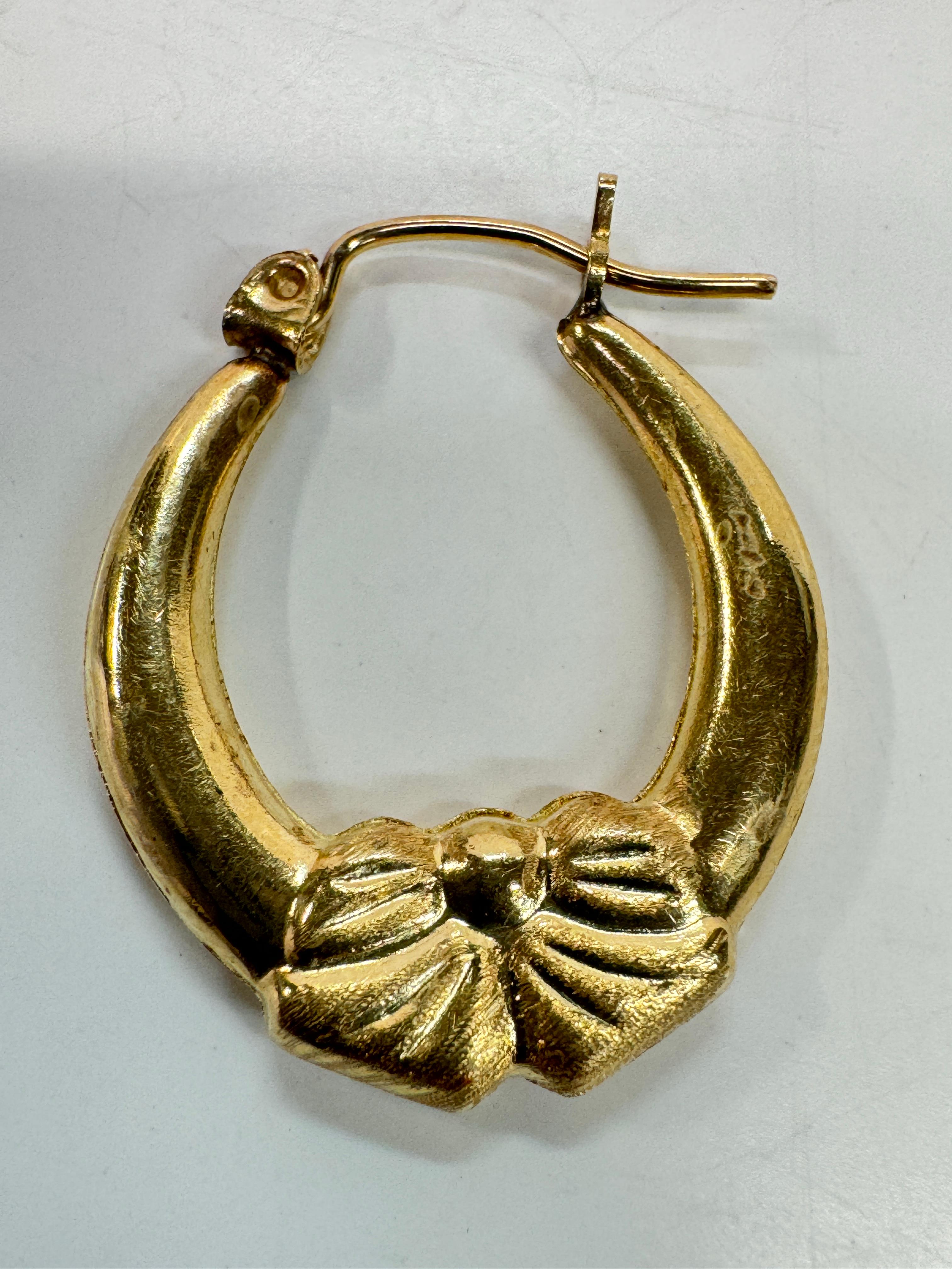gold bow hoops
