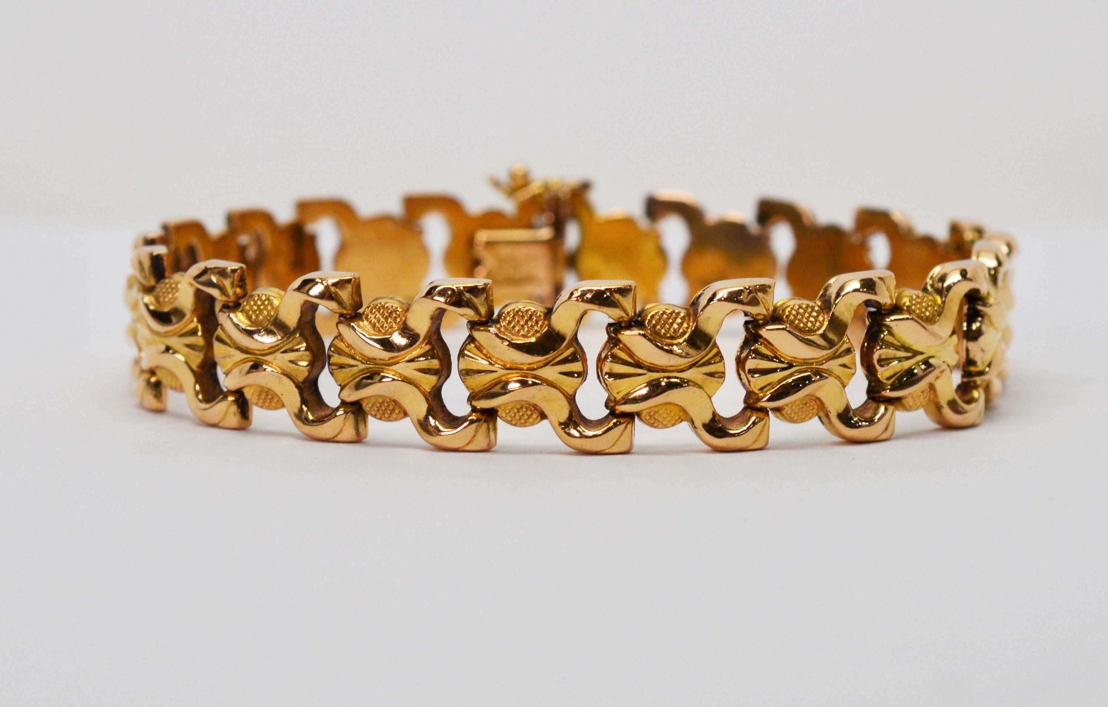 Women's Bow Tie Link 18 Karat Yellow Gold Brevet Bracelet