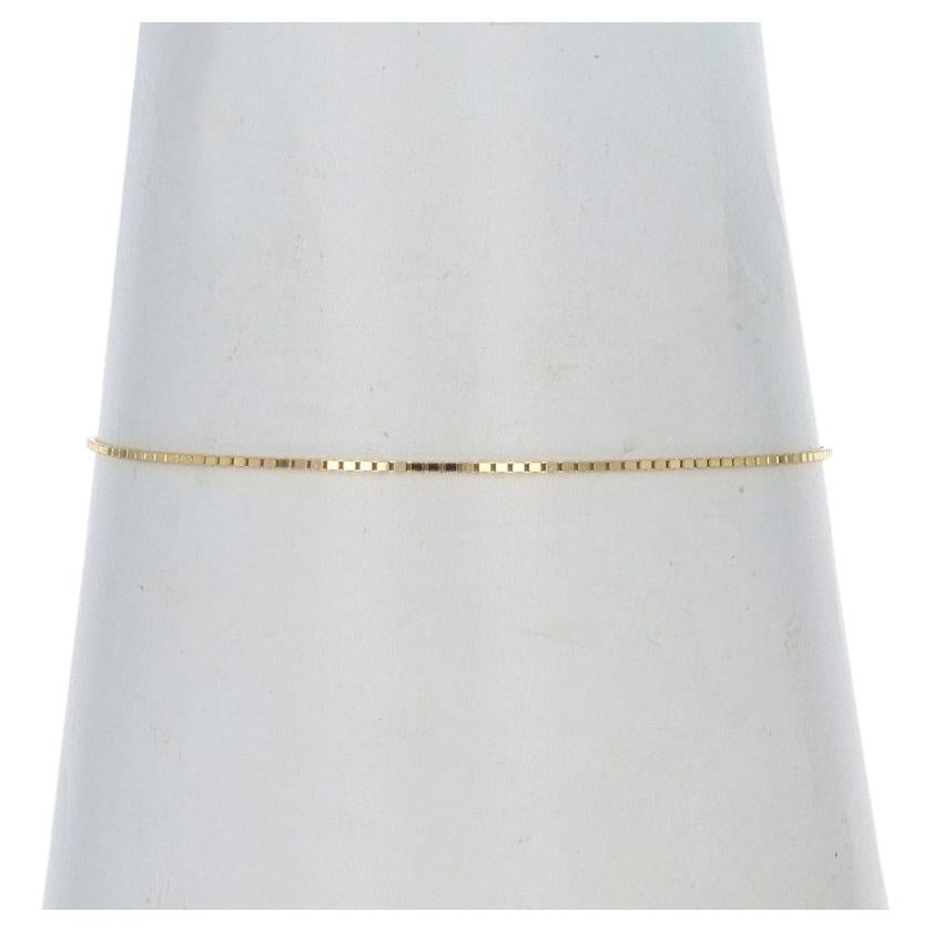Yellow Gold Box Chain Bracelet 7 1/4" - 14k Italy