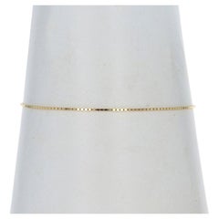 Yellow Gold Box Chain Bracelet 7 1/4" - 14k Italy