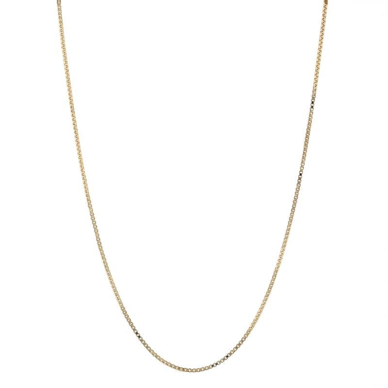 Yellow Gold Box Chain Necklace 15 3/4