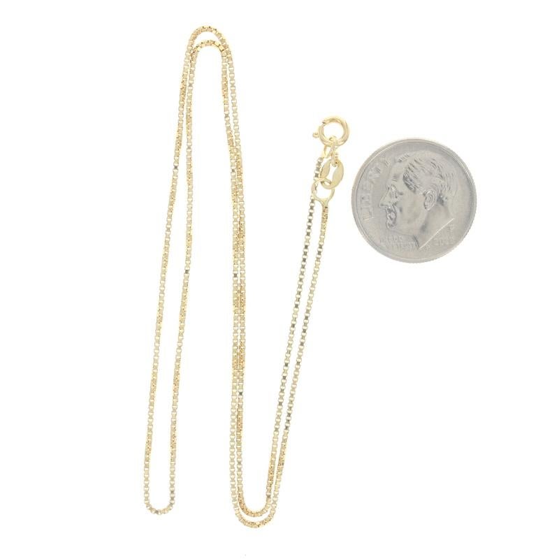 Women's or Men's Yellow Gold Box Chain Necklace 15 3/4