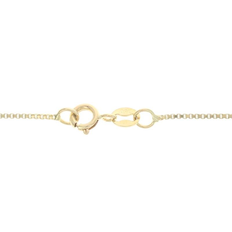 Yellow Gold Box Chain Necklace 15 3/4