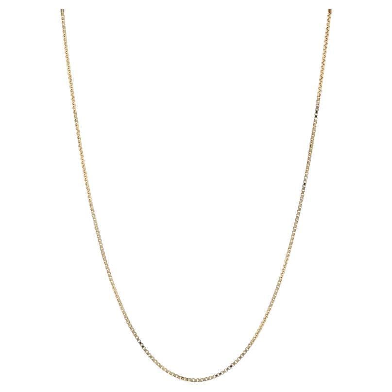 Yellow Gold Box Chain Necklace 15 3/4" - 18k