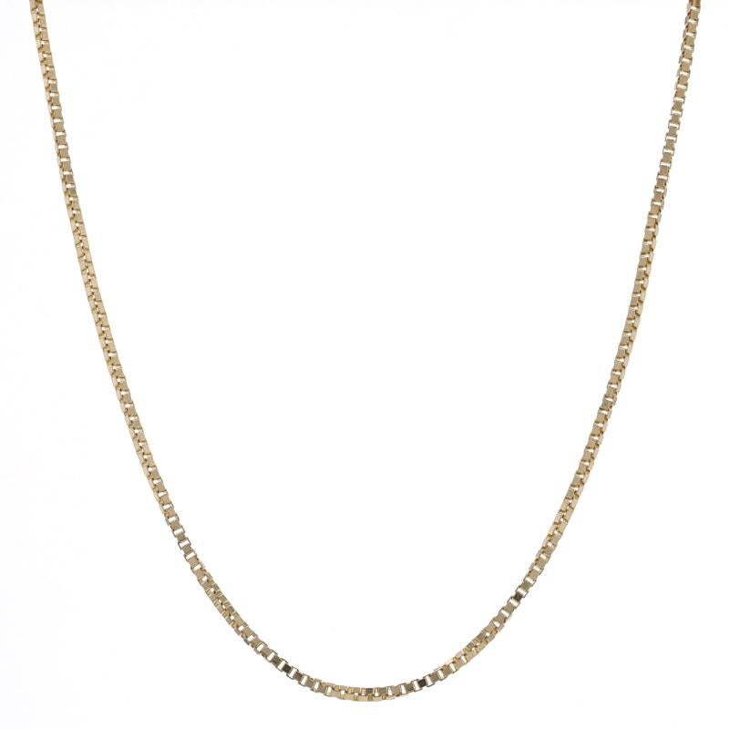 Yellow Gold Box Chain Necklace 16 1/4