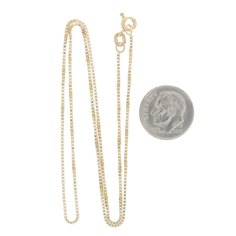 Women's or Men's Yellow Gold Box Chain Necklace 16 1/4