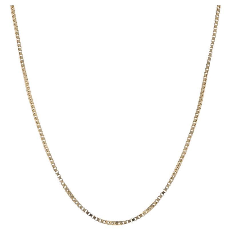 Yellow Gold Box Chain Necklace 16 1/4" - 14k Italy