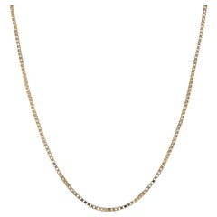 Yellow Gold Box Chain Necklace 16 1/4" - 14k Italy