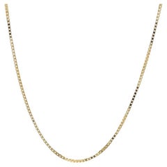 Collier en or jaune avec chaîne en forme de boîte 16" 14k