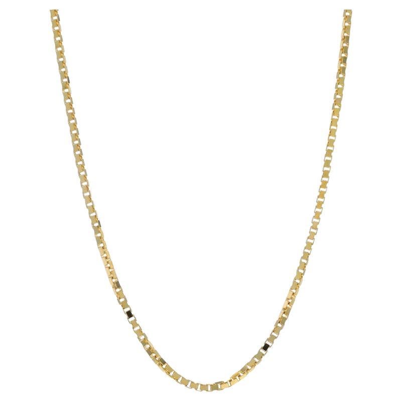 Gelbgold Box Kette Halskette 16" - 14k Italien