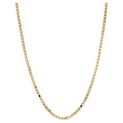 Yellow Gold Box Chain Necklace 16" - 14k Italy