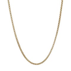 Yellow Gold Box Chain Necklace 16" - 18k