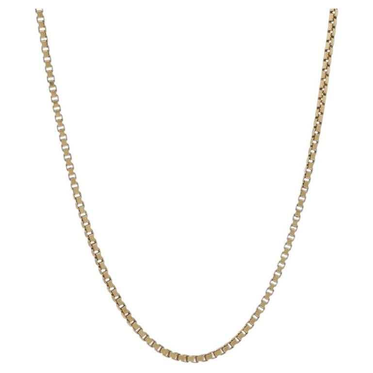 Yellow Gold Box Chain Necklace 16" - 18k