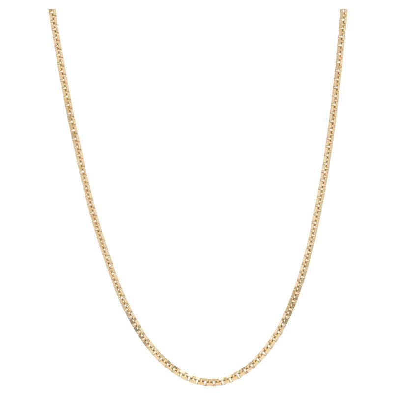 Yellow Gold Box Chain Necklace 17 3/4" - 14k For Sale
