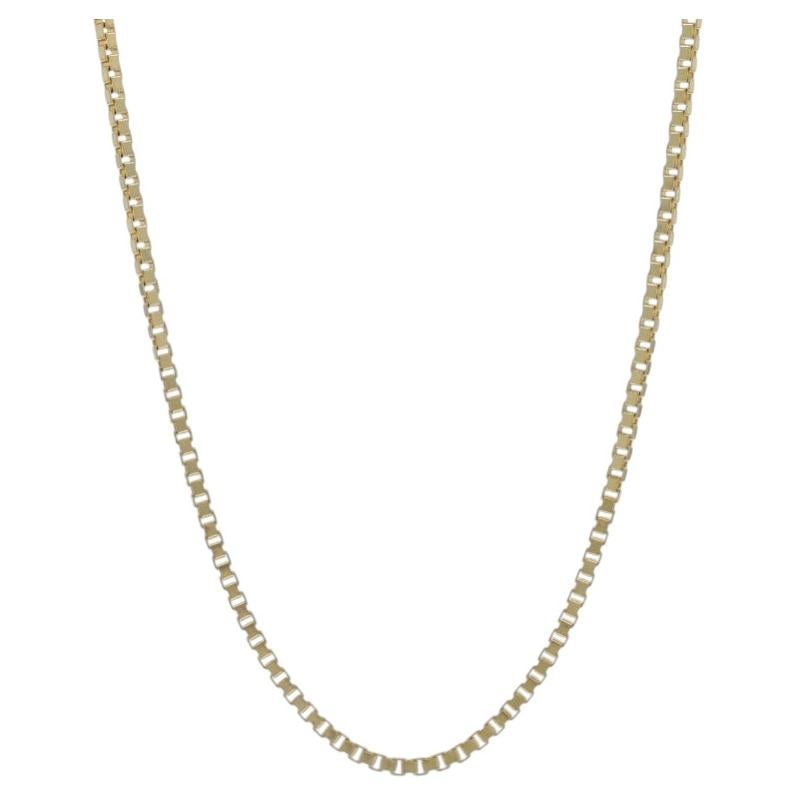 Yellow Gold Box Chain Necklace 17 3/4" - 14k For Sale