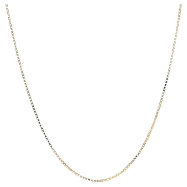 Yellow Gold Box Chain Necklace 18" - 14k For Sale