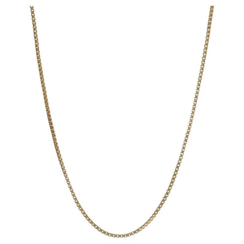 Yellow Gold Box Chain Necklace 18" - 14k