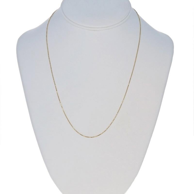 Collar de cadena de caja de oro amarillo 19 3/4