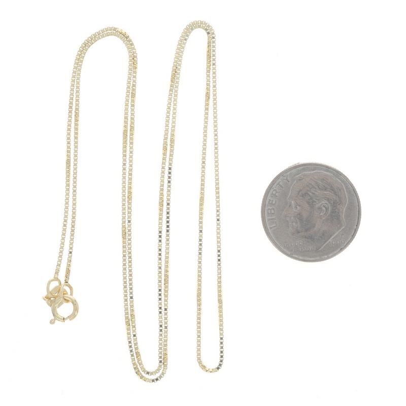 De las mujeres Collar de cadena de caja de oro amarillo 19 3/4