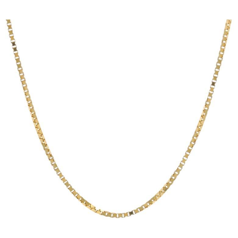 Collana a catena a scatola in oro giallo da 20" 14k in vendita