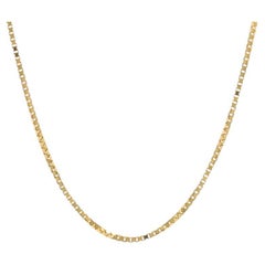 Collana a catena a scatola in oro giallo da 20" 14k