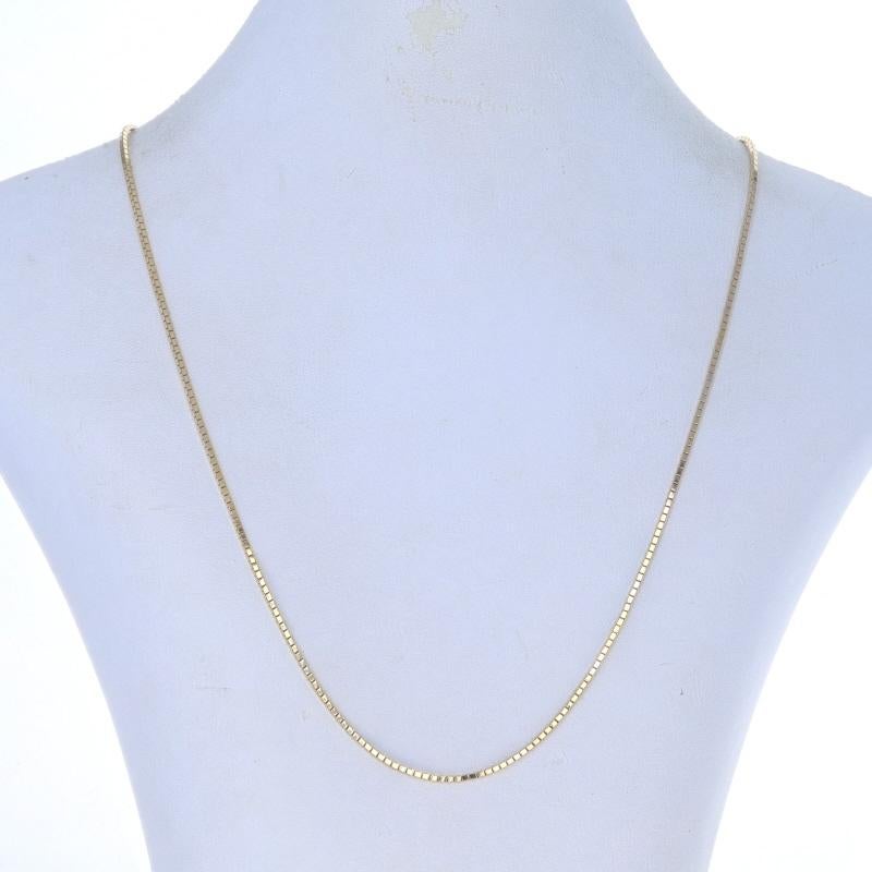 Yellow Gold Box Chain Necklace 20" - 14k Italy For Sale