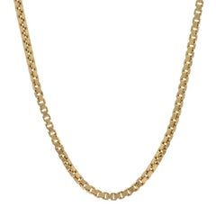 Yellow Gold Box Chain Necklace 22" - 14k