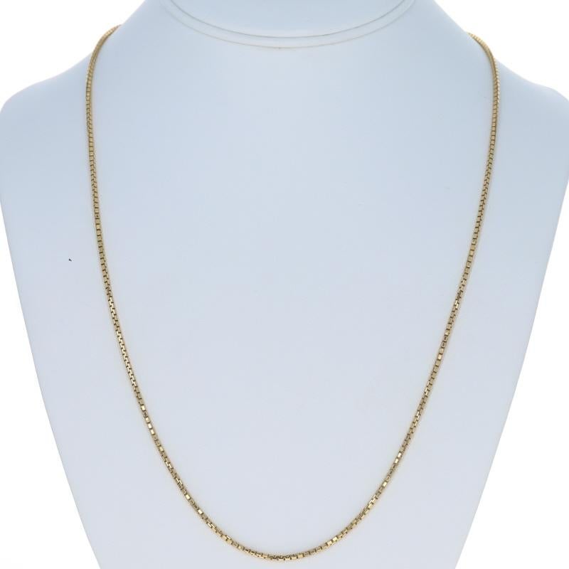 Collar Cadena Caja Oro Amarillo 23 3/4